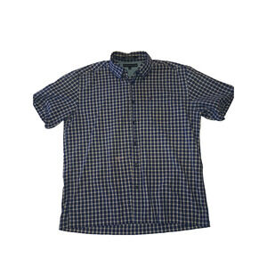 Tommy Hilfiger Men’s Blue and yellow Short Sleeve Button Down Shirt Size M M001